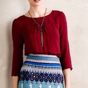 Maeve Emmeline Swiss Dot Blouse